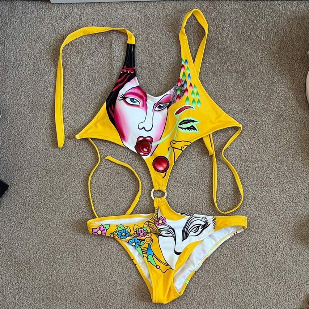 Vibrant Yellow One Piece Swimsuit